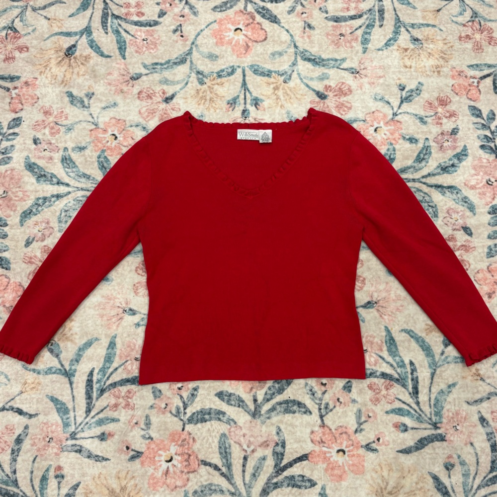 Willi Smith Red Silk Sweater